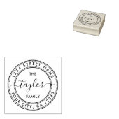 独自のラウンド差出人住所ファミリ名を作成 ラバースタンプ (押印)