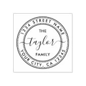 独自のラウンド差出人住所ファミリ名を作成 ラバースタンプ (インプリント)