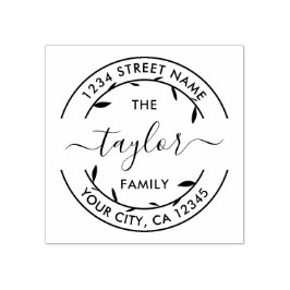 独自のラウンド差出人住所ファミリ名を作成 ラバースタンプ