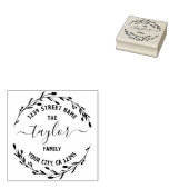 独自のラウンド差出人住所ファミリ名を作成R ラバースタンプ (押印)