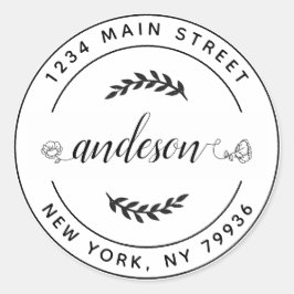 独自のラウンド差出人住所ラウンドのクラシック作成 ラウンドシール
