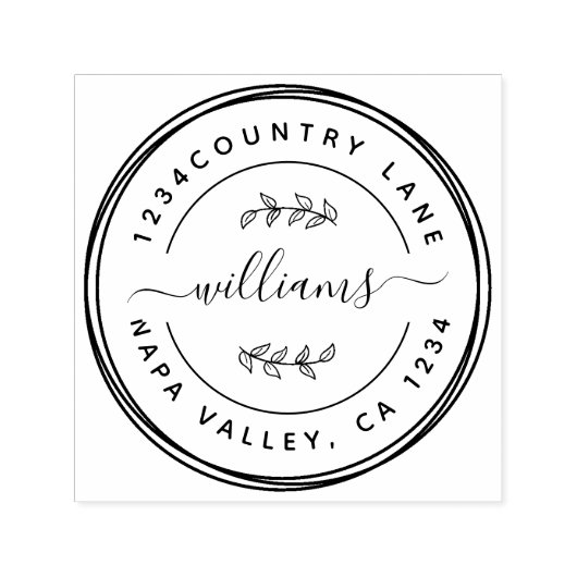 独自のラウンド差出人住所自己インクSの作成 セルフインキングスタンプ (デザイン)