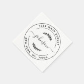 独自のラウンド差出人住所 スタンダードカクテルナプキン (角)