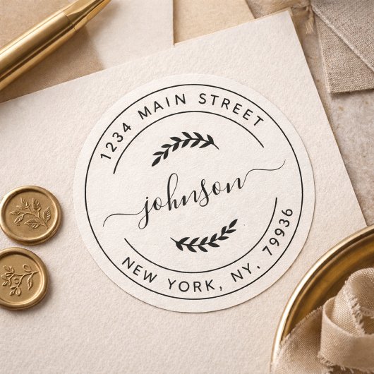 独自のラウンド差出人住所 ラウンドシール