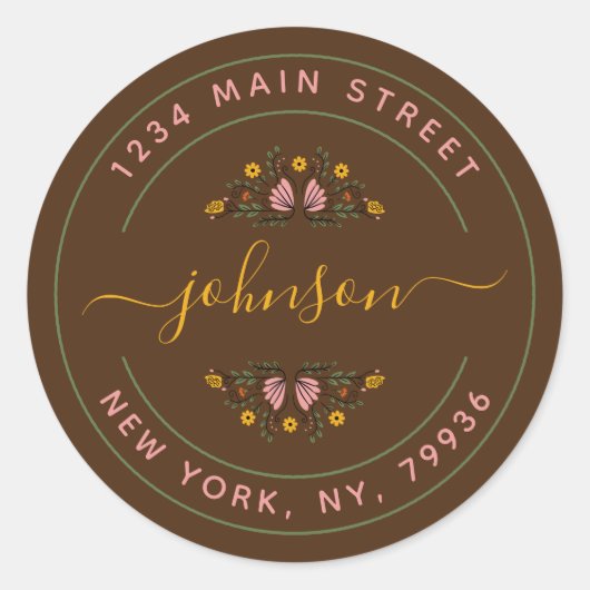 独自のラウンド差出人住所 ラウンドシール (正面)