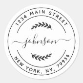 独自のラウンド差出人住所 ラウンドシール (正面)