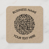 独自のラウンドQRコードスキャンミニマルシンプル スクエア名刺 (正面)