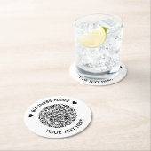 独自のラウンドQRコードスキャンミニマルシンプル ラウンドペーパーコースター (インサイチュ)