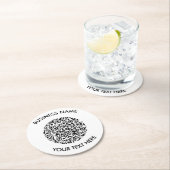 独自のラウンドQRコードスキャンミニマルシンプル ラウンドペーパーコースター (インサイチュ)