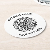 独自のラウンドQRコードスキャンミニマルシンプル ラウンドペーパーコースター (アングル)