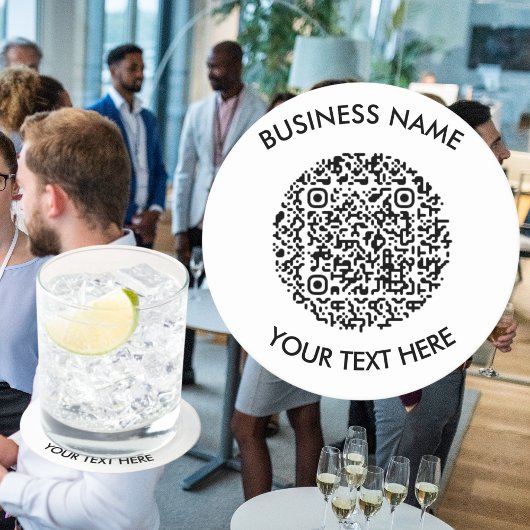独自のラウンドQRコードスキャンミニマルシンプル ラウンドペーパーコースター