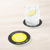 独自のラウンドQRコード文字スキャンの追加ミニマル コースター (側面)