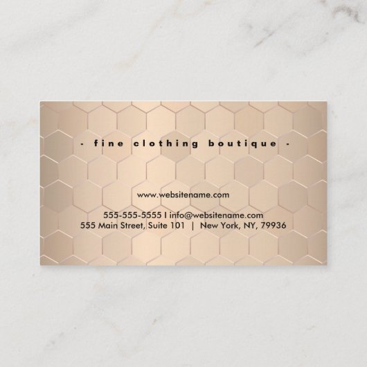 独自のラグジュアリーブティックを作成 名刺 (裏面)