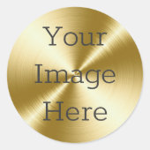 独自のラジアルブラシ付き14K金ゴールドメタリックを作成 ラウンドシール (正面)