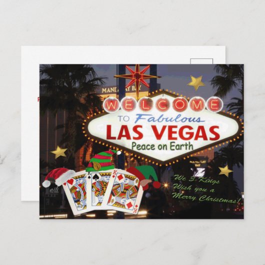 独自のラスベガスのクリスマスポストカードをパーソナライズ ポストカード (正面/裏面)