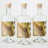 独自のラム予約ラベル金ゴールドをカスタマイズする リキュールボトルラベル (ボトル)