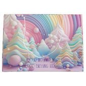 独自のレインボーキャンディクリスマスツリーを作成 ラージペーパーバッグ (正面)