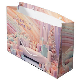 独自のレインボークリスマスソファとプレゼントを作成 ラージペーパーバッグ