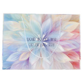 独自のレインボークリスマスポインセチアを作成 ラージペーパーバッグ (裏面)