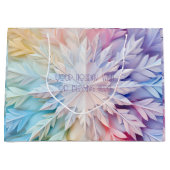 独自のレインボークリスマス紙スノーフレークを作成 ラージペーパーバッグ (正面)