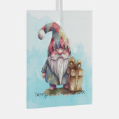 独自のレインボーハーレクインクリスマス格言を作成 ガラスオーナメント (正面右)