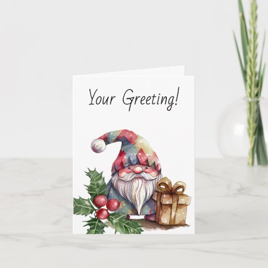 独自のレインボーハーレクインクリスマス格言を作成 シーズンカード (正面)