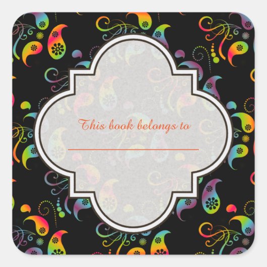 独自のレインボーペイズリーの作成 スクエアシール (正面)