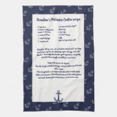 独自のレシピを作成Keepsake Navy Blueいかり キッチンタオル (縦)