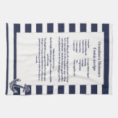 独自のレシピを作成Keepsake Navy BlueいかりK キッチンタオル (横)