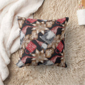 独自のレッド&金ゴールドハイゲクッキー&ココアを作成 クッション (ブランケット)