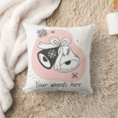 独自のレトロクリスマスベルオレンジを作成 クッション (ブランケット)