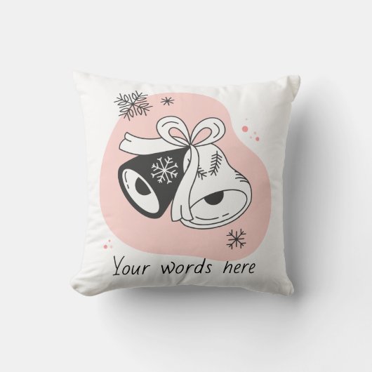 独自のレトロクリスマスベルオレンジを作成 クッション (正面)