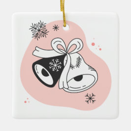 独自のレトロクリスマスベルオレンジを作成 セラミックオーナメント