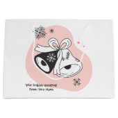 独自のレトロクリスマスベルオレンジを作成 ラージペーパーバッグ (正面)