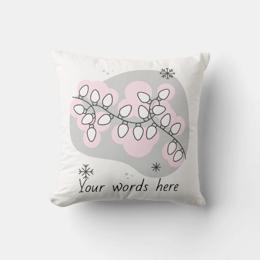 独自のレトロストリングライトクリスマスを作成 クッション (正面)