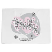 独自のレトロストリングライトクリスマスを作成 ラージペーパーバッグ (正面)