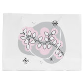 独自のレトロストリングライトクリスマスを作成 ラージペーパーバッグ (裏面)