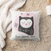 独自のレトロスノーフクロウピンクのクリスマスを作成 クッション (ブランケット)