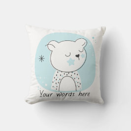 独自のレトロテディベアブルークリスマスを作成 クッション