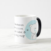 独自のレトロテディベアブルークリスマスを作成 モーフィングマグカップ (正面右)