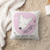 独自のレトロトナカイのピンクのクリスマスを作成 クッション (ブランケット)