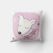 独自のレトロトナカイのピンクのクリスマスを作成 クッション (裏面)