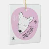 独自のレトロトナカイのピンクのクリスマスを作成 セラミックオーナメント (右)