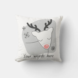 独自のレトロトナカイ銀のクリスマスを作成 クッション