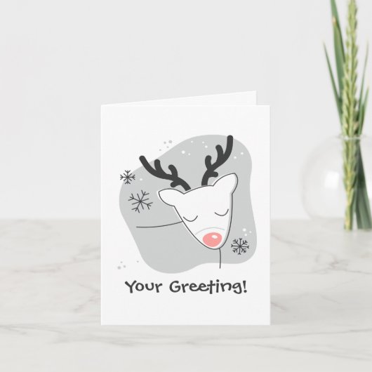 独自のレトロトナカイ銀のクリスマスを作成 シーズンカード (正面)