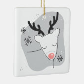 独自のレトロトナカイ銀のクリスマスを作成 セラミックオーナメント (右)