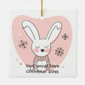 独自のレトロバニーオレンジのクリスマスを作成 セラミックオーナメント (裏面)