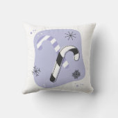 独自のレトロパープルキャンディキャンクリスマスを作成 クッション (裏面)