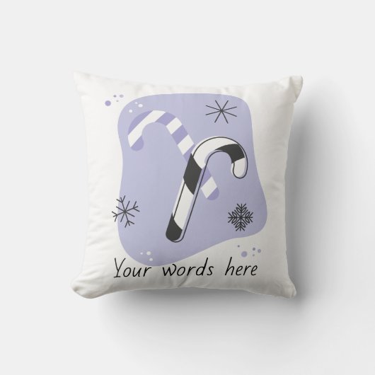 独自のレトロパープルキャンディキャンクリスマスを作成 クッション (正面)