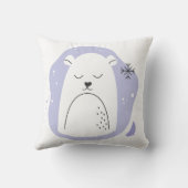 独自のレトロポーラーベアーパープルクリスマスを作成 クッション (裏面)